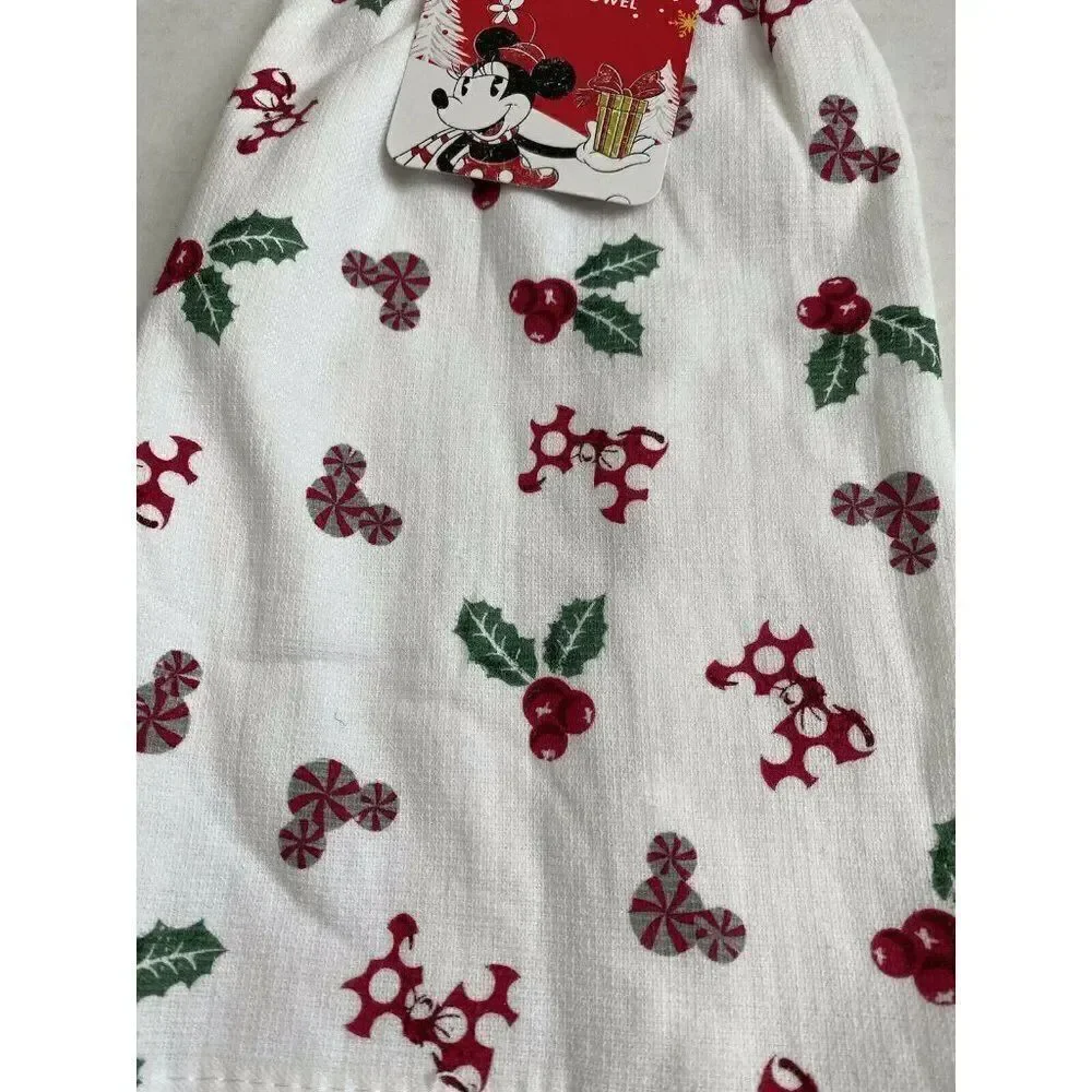 Disney Minnie Mouse Christmas Holiday Hanging Towel‎ Pot Holder Yuletide Cheer